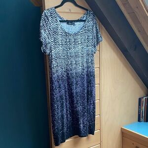 Apt. 9 Black and White Abstract Scoop Neck Dress